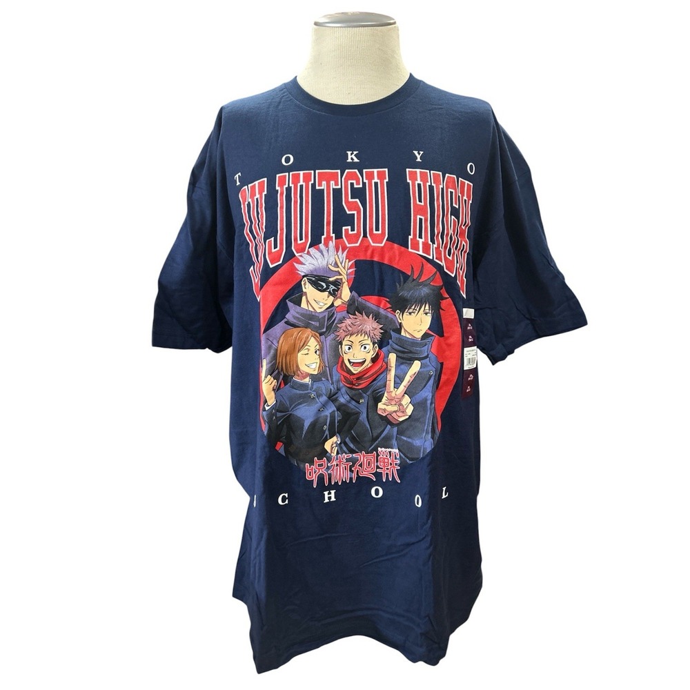 Jujutsu Kaisen Tokyo High School Mens Graphic T-Shirt 2XL Navy Blue GTM20MLCRUB